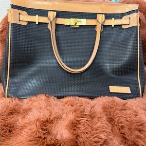 Bally Black and Tan Tote Bag